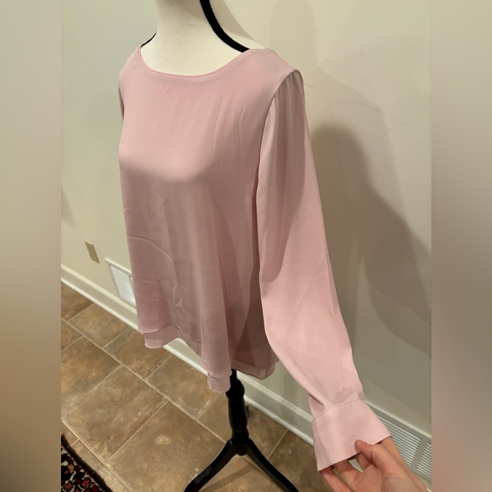 WHBM Dusty Rose Women's Split Back Blouse, size 10 - Picture 8 of 16